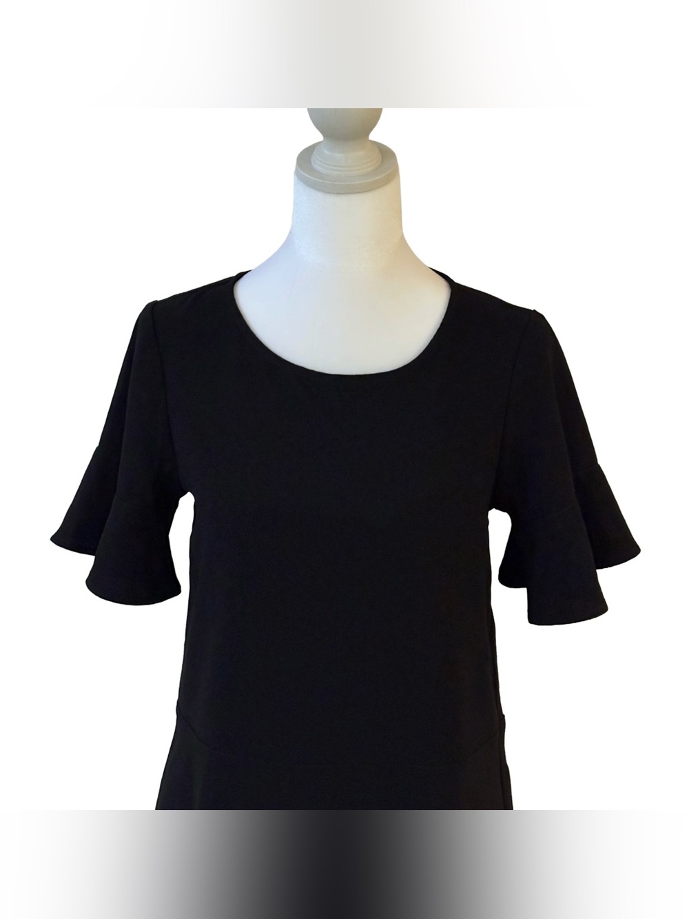🖤 Madewell Flutter Sleeve Peplum Top Black XXS Minimalist Chic 🖤
